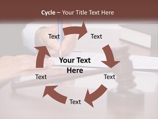 A Person Signing A Document On A Desk PowerPoint Template