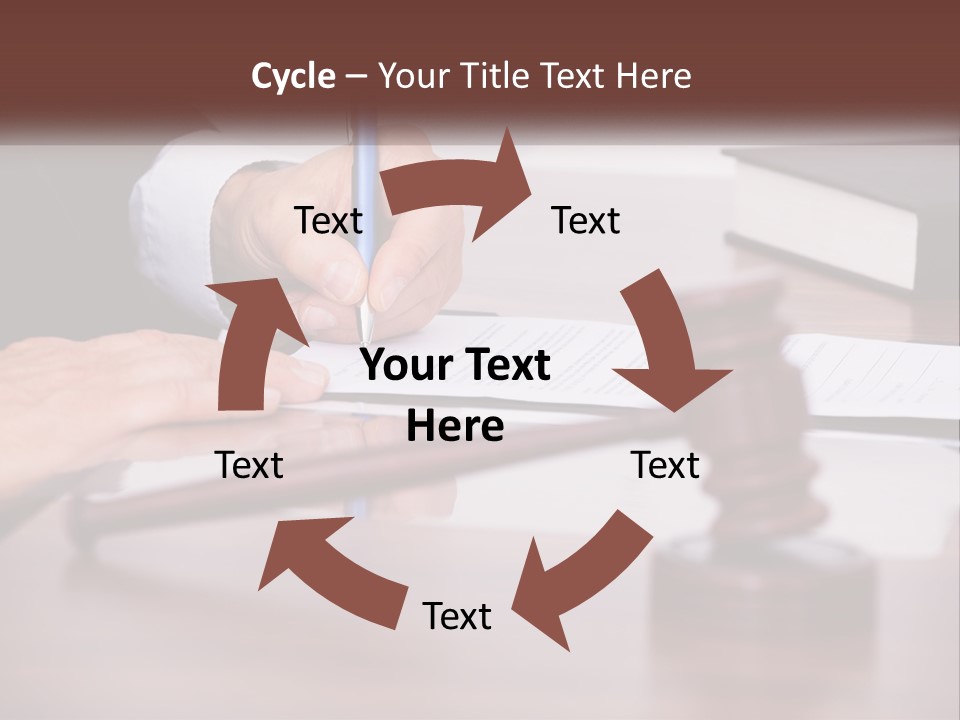 A Person Signing A Document On A Desk PowerPoint Template