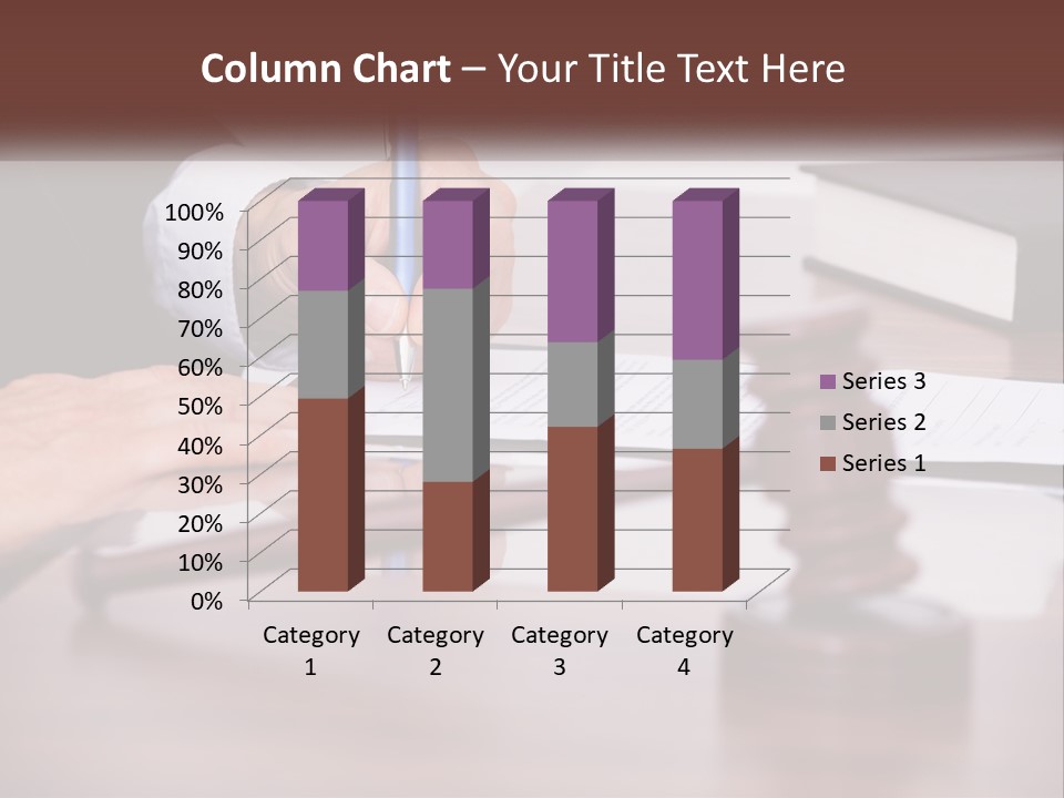 A Person Signing A Document On A Desk PowerPoint Template