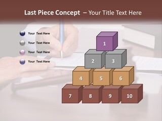 A Person Signing A Document On A Desk PowerPoint Template