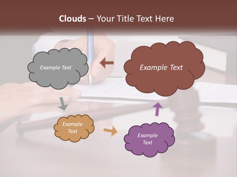 A Person Signing A Document On A Desk PowerPoint Template