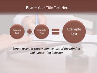 A Person Signing A Document On A Desk PowerPoint Template