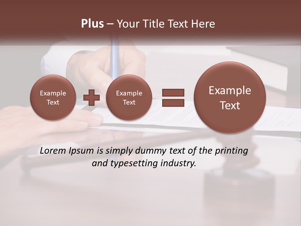 A Person Signing A Document On A Desk PowerPoint Template