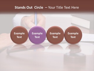 A Person Signing A Document On A Desk PowerPoint Template