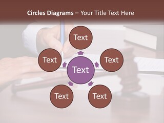 A Person Signing A Document On A Desk PowerPoint Template