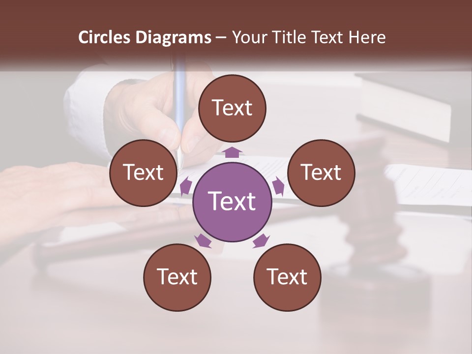 A Person Signing A Document On A Desk PowerPoint Template