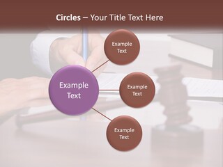 A Person Signing A Document On A Desk PowerPoint Template