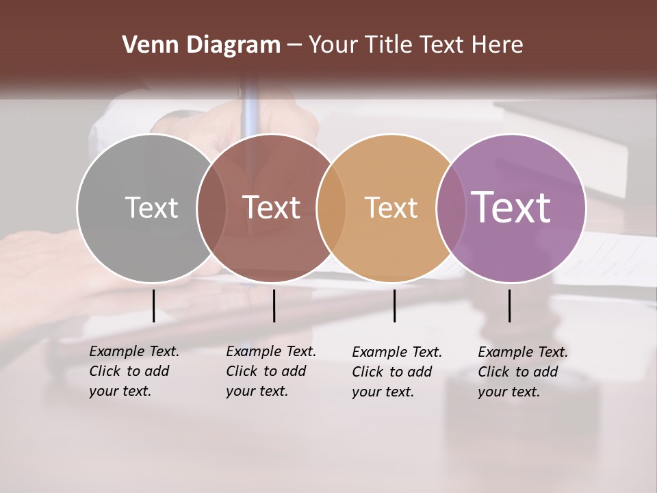 A Person Signing A Document On A Desk PowerPoint Template
