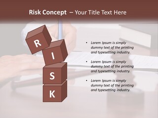 A Person Signing A Document On A Desk PowerPoint Template