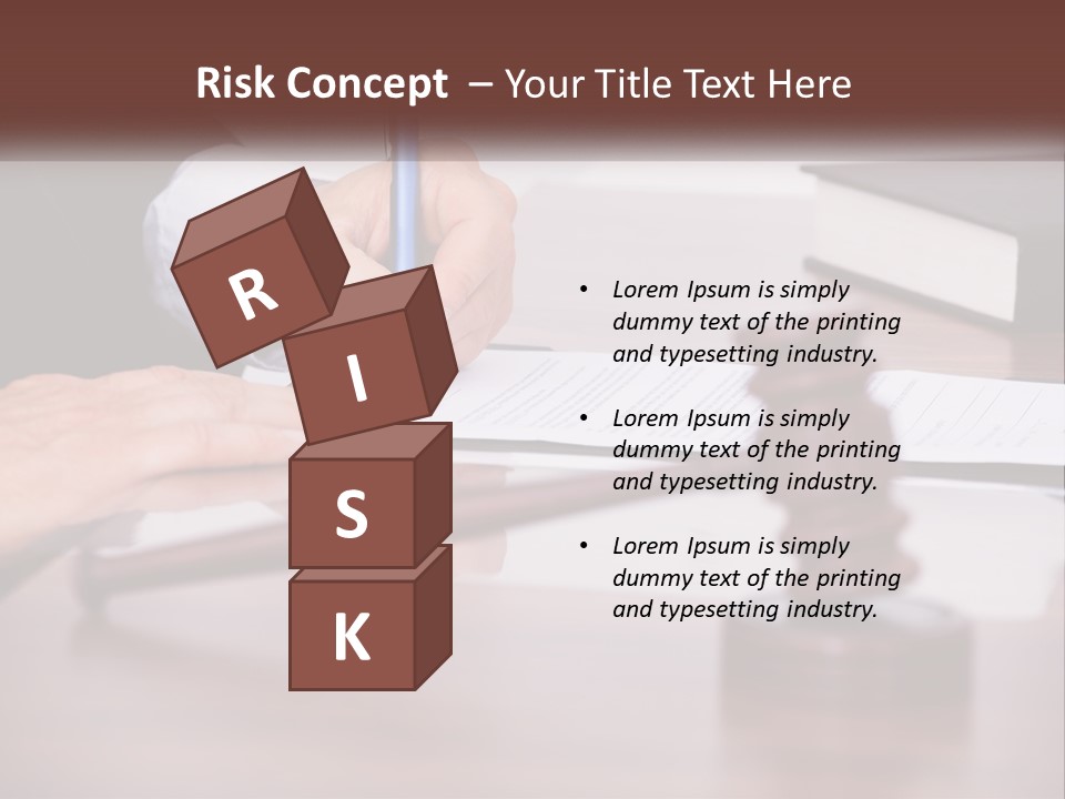 A Person Signing A Document On A Desk PowerPoint Template