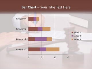 A Person Signing A Document On A Desk PowerPoint Template