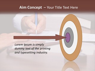 A Person Signing A Document On A Desk PowerPoint Template