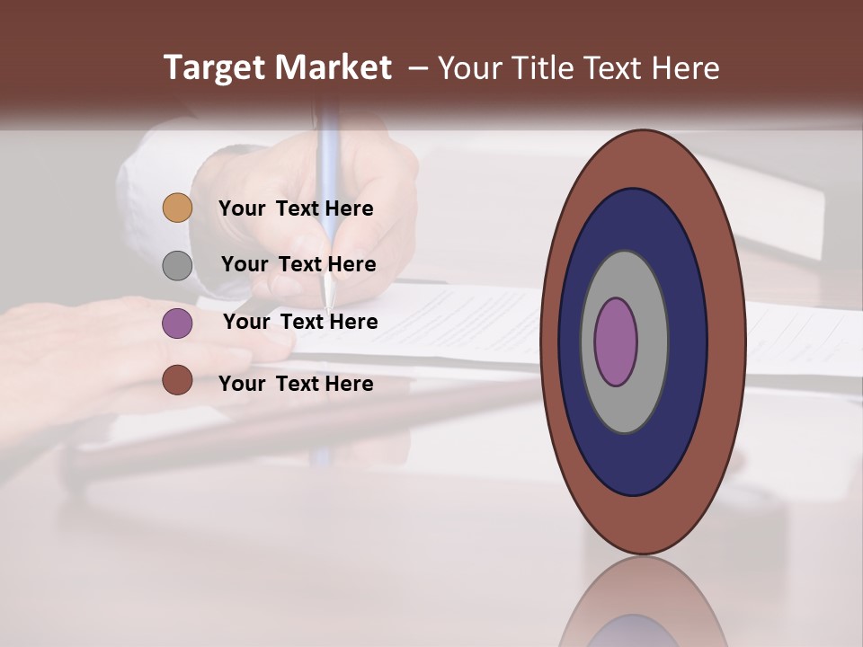 A Person Signing A Document On A Desk PowerPoint Template