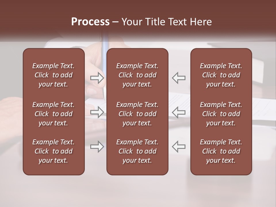 A Person Signing A Document On A Desk PowerPoint Template