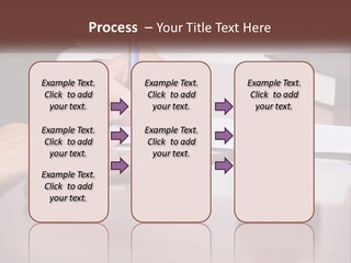 A Person Signing A Document On A Desk PowerPoint Template