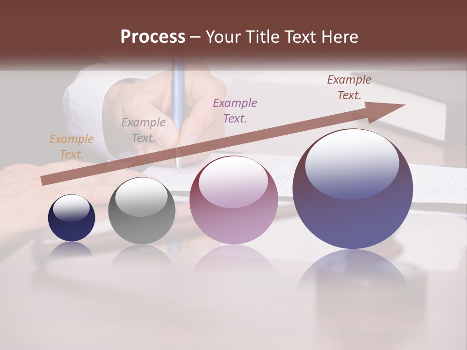 A Person Signing A Document On A Desk PowerPoint Template