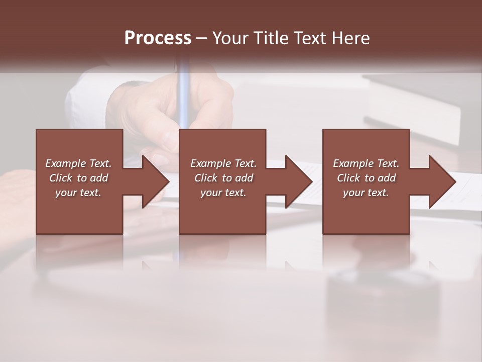 A Person Signing A Document On A Desk PowerPoint Template