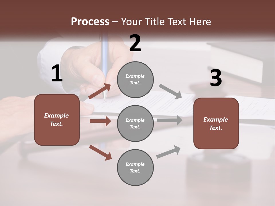 A Person Signing A Document On A Desk PowerPoint Template