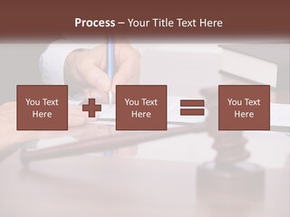 A Person Signing A Document On A Desk PowerPoint Template