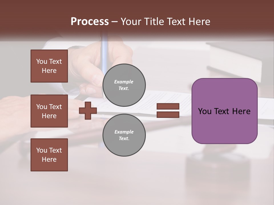 A Person Signing A Document On A Desk PowerPoint Template