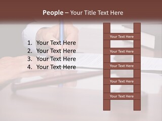 A Person Signing A Document On A Desk PowerPoint Template