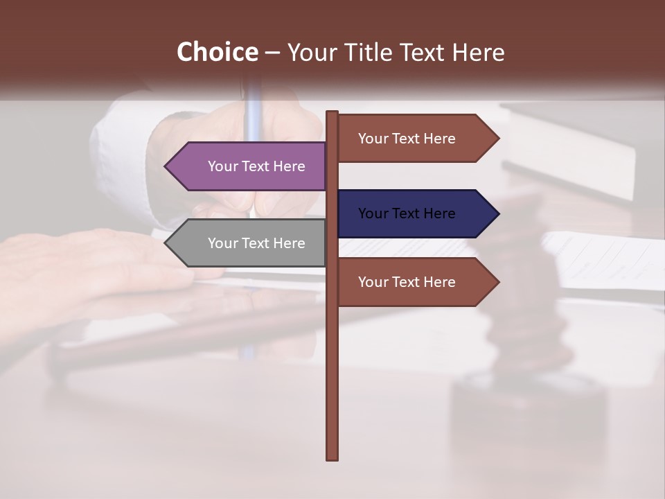 A Person Signing A Document On A Desk PowerPoint Template