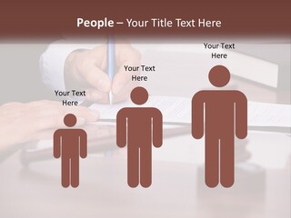A Person Signing A Document On A Desk PowerPoint Template