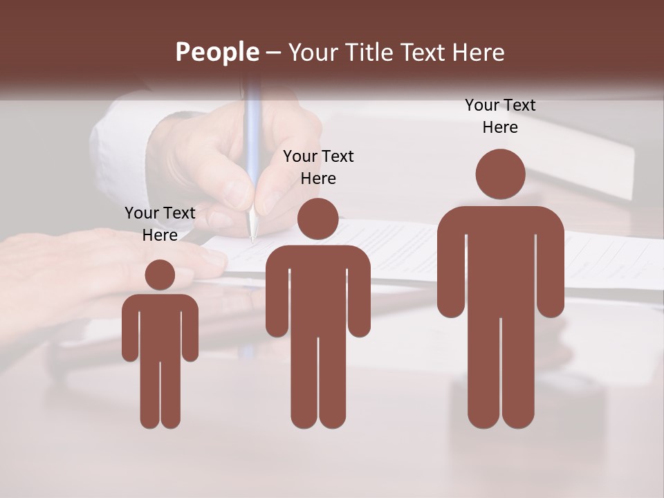 A Person Signing A Document On A Desk PowerPoint Template