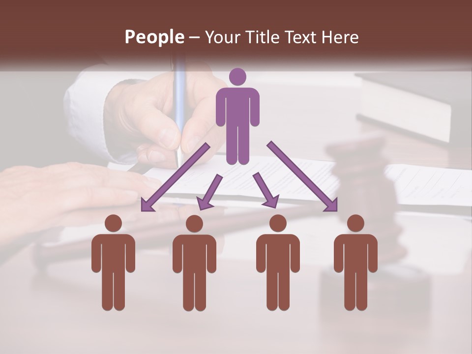 A Person Signing A Document On A Desk PowerPoint Template