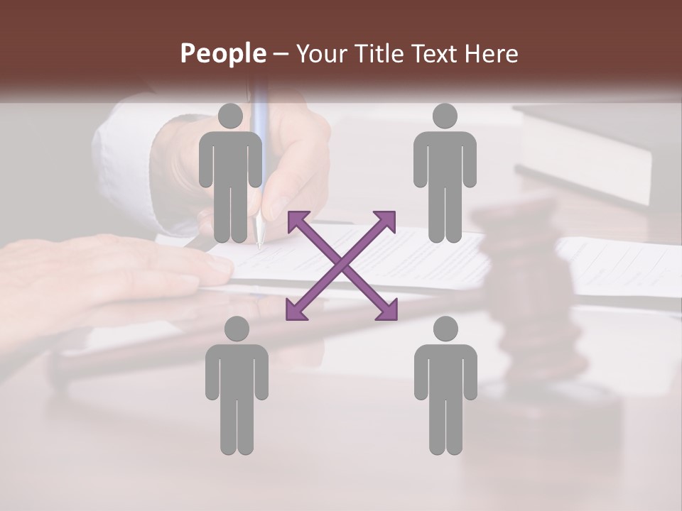 A Person Signing A Document On A Desk PowerPoint Template