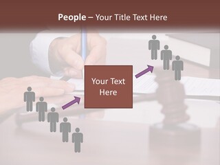 A Person Signing A Document On A Desk PowerPoint Template