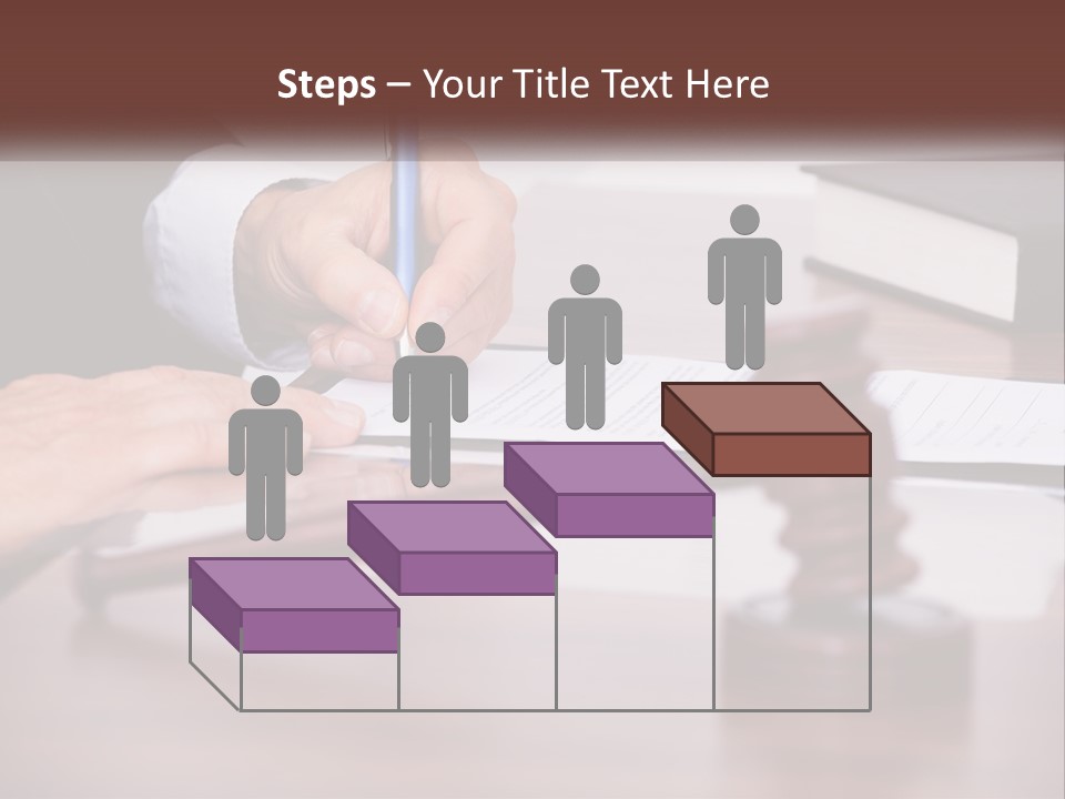 A Person Signing A Document On A Desk PowerPoint Template