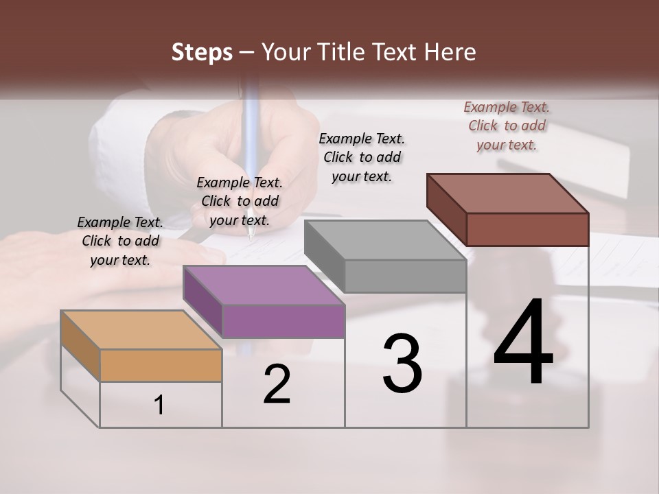 A Person Signing A Document On A Desk PowerPoint Template
