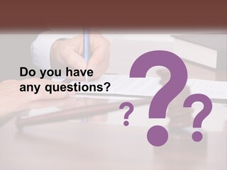 A Person Signing A Document On A Desk PowerPoint Template