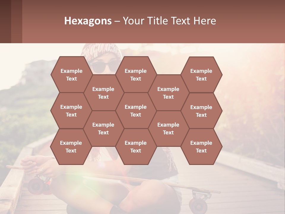 A Woman Sitting On A Bench With A Skateboard PowerPoint Template