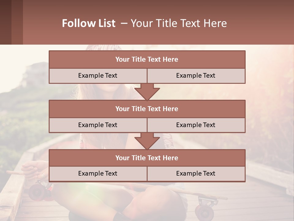 A Woman Sitting On A Bench With A Skateboard PowerPoint Template