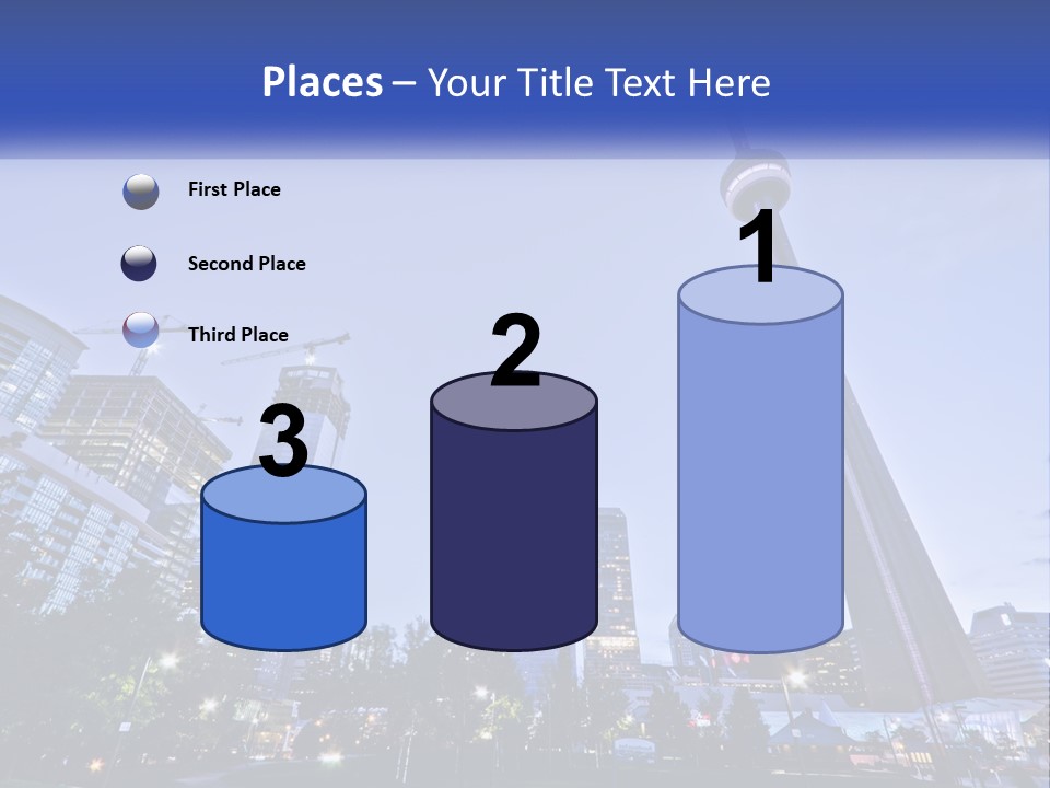 A Picture Of A Tall Building With A Sky Line In The Background PowerPoint Template