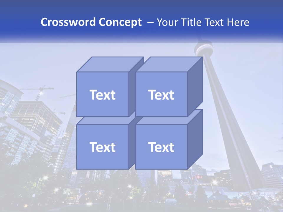 A Picture Of A Tall Building With A Sky Line In The Background PowerPoint Template