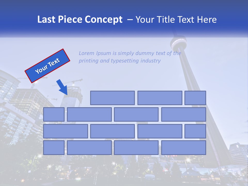 A Picture Of A Tall Building With A Sky Line In The Background PowerPoint Template