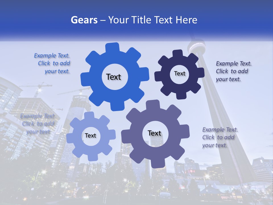 A Picture Of A Tall Building With A Sky Line In The Background PowerPoint Template