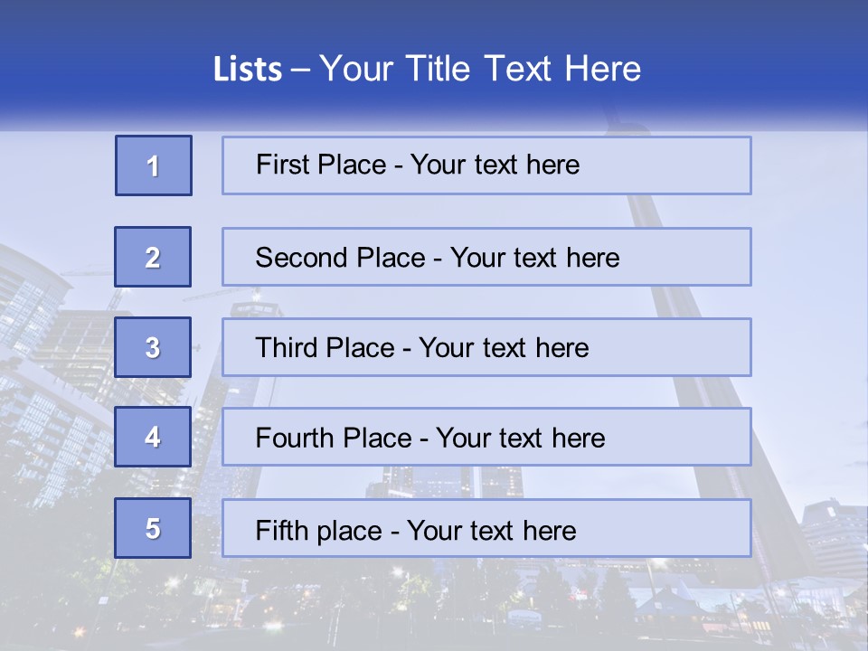 A Picture Of A Tall Building With A Sky Line In The Background PowerPoint Template