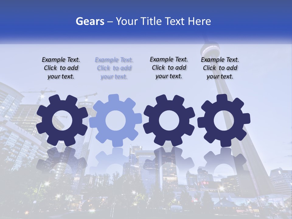 A Picture Of A Tall Building With A Sky Line In The Background PowerPoint Template