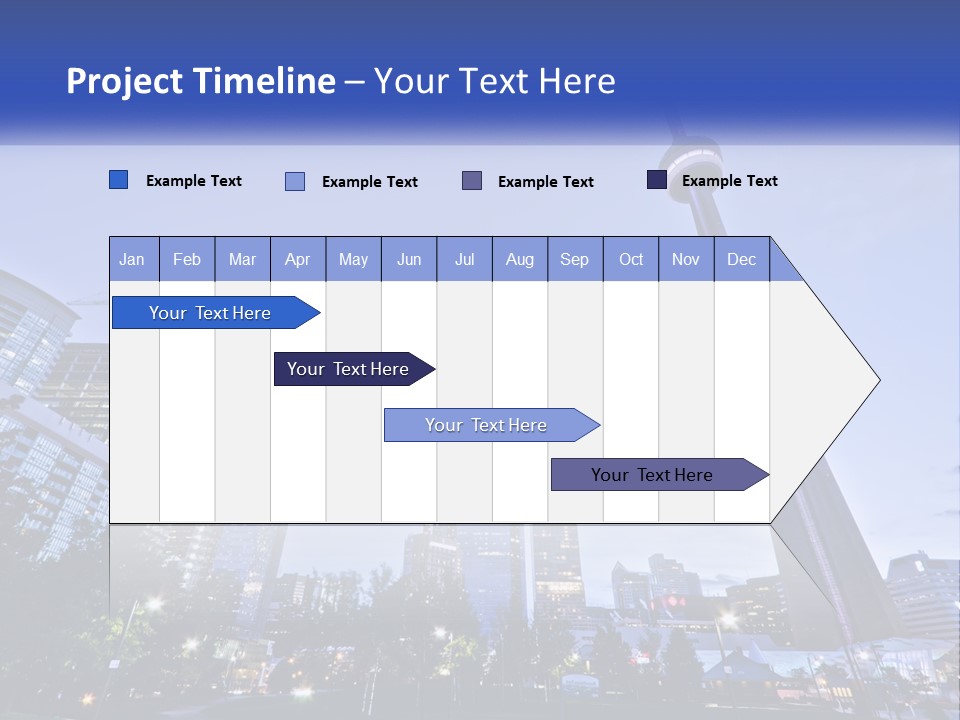 A Picture Of A Tall Building With A Sky Line In The Background PowerPoint Template