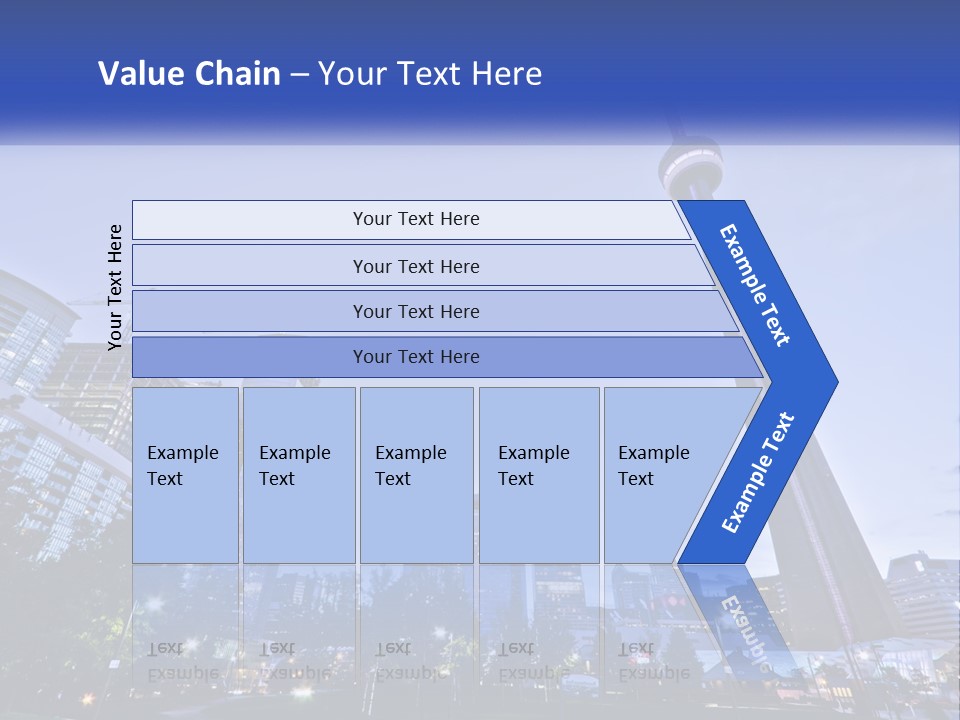 A Picture Of A Tall Building With A Sky Line In The Background PowerPoint Template