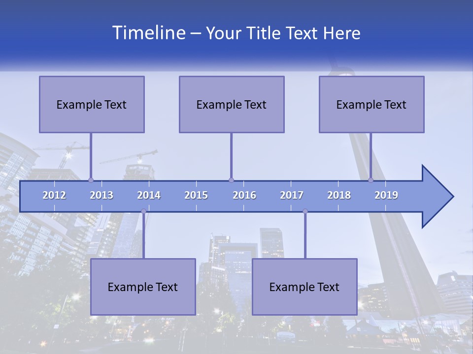 A Picture Of A Tall Building With A Sky Line In The Background PowerPoint Template