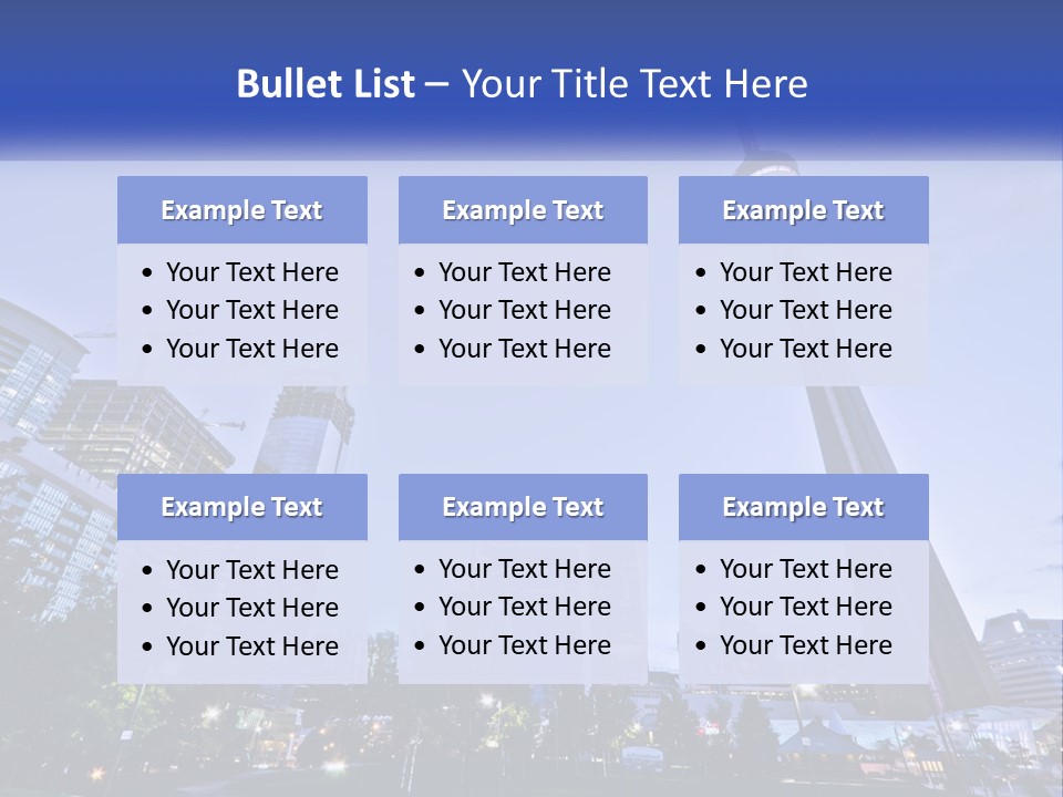 A Picture Of A Tall Building With A Sky Line In The Background PowerPoint Template