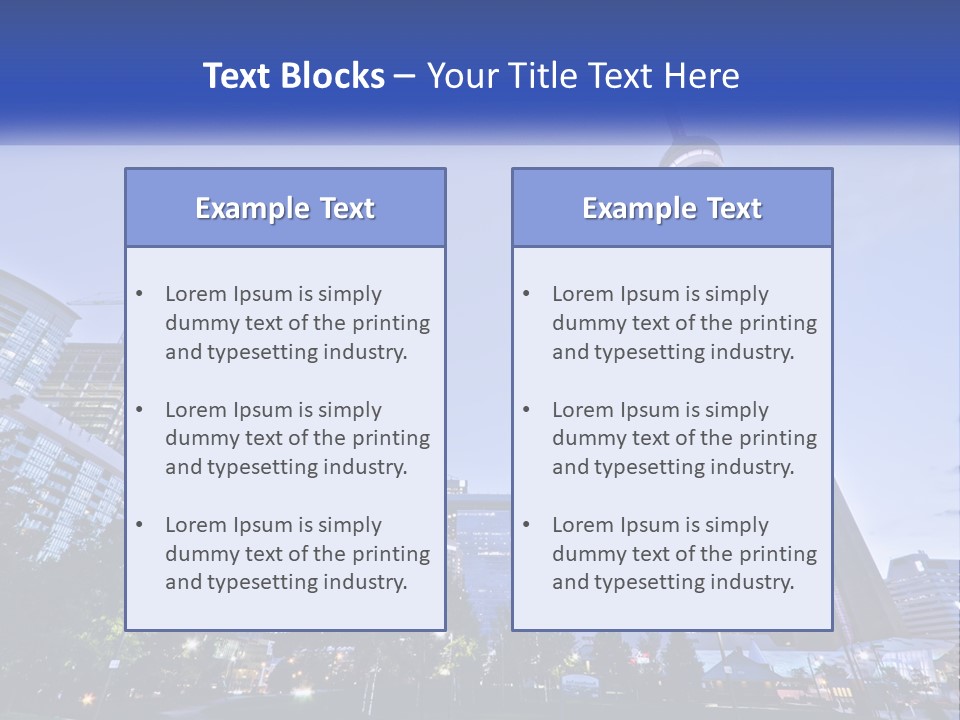 A Picture Of A Tall Building With A Sky Line In The Background PowerPoint Template