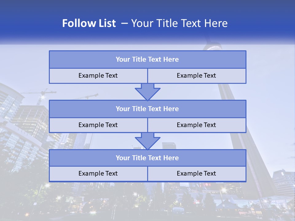 A Picture Of A Tall Building With A Sky Line In The Background PowerPoint Template