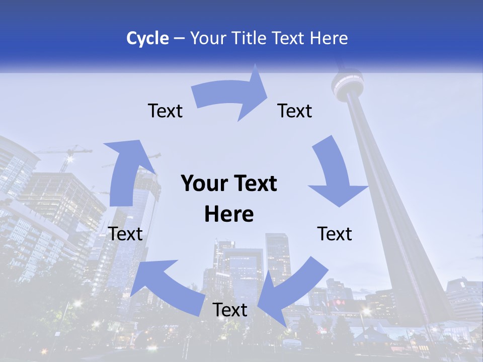A Picture Of A Tall Building With A Sky Line In The Background PowerPoint Template
