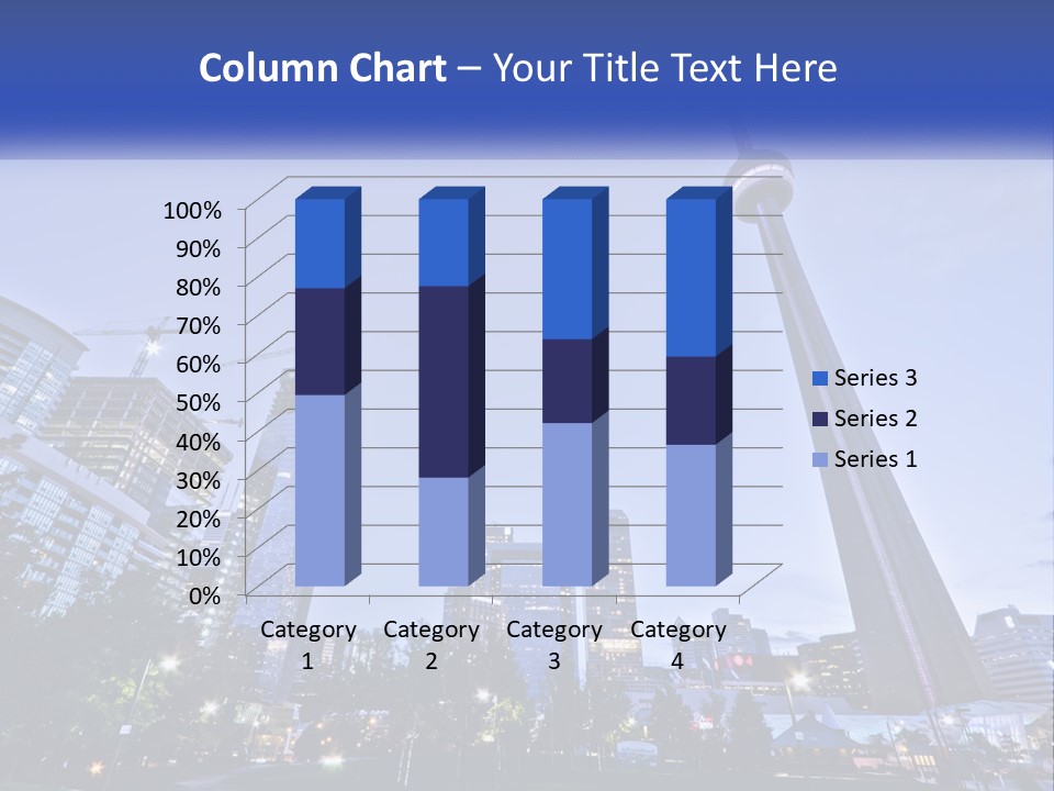 A Picture Of A Tall Building With A Sky Line In The Background PowerPoint Template